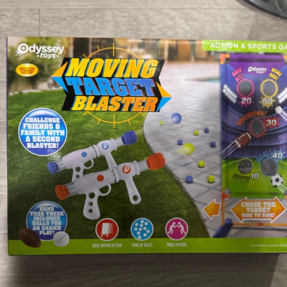 Odyssey Moving Target Blaster Kids Toy - White with Blue & Orange Accents